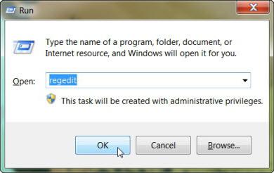 Comment se connecter: registre Windows 7